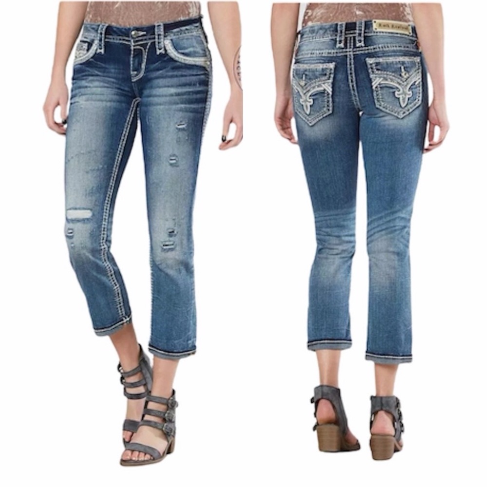 ROCK REVIVAL Hettie Stretch Cropped Jean Size 26